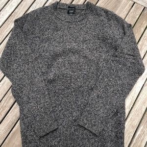 J.Crew Men's 100% Lambswool Crewneck Sweater, Grey-Black Melange, Slim XS